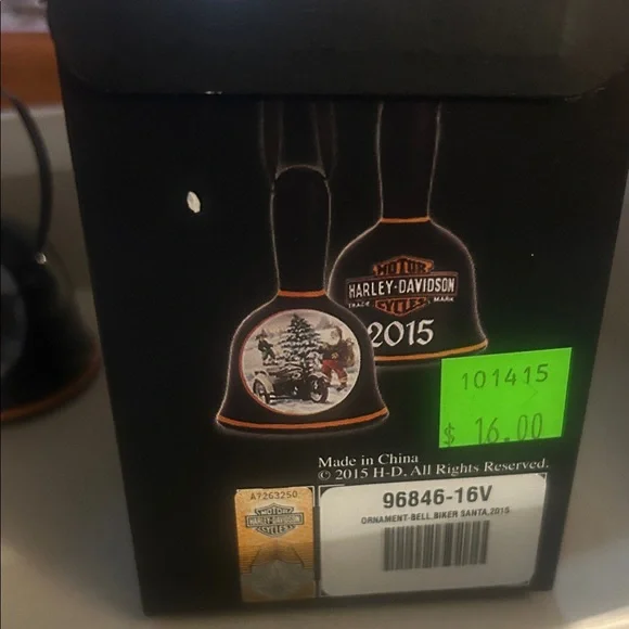 2015 Harley-Davidson Black and Orange Bell ornament - Picture 3 of 3